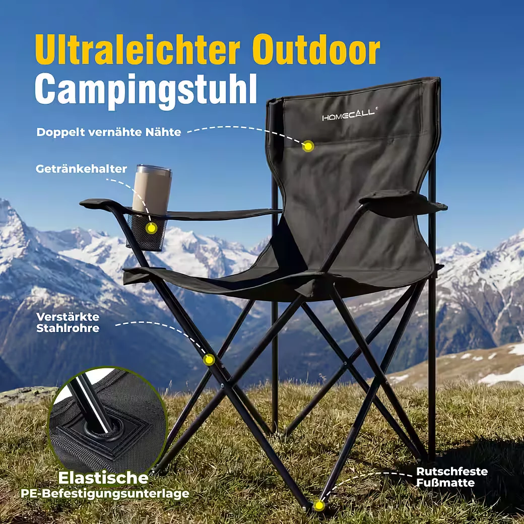 HOMECALL Campingtisch mit Stühlen klappbar Campingstuhl Set