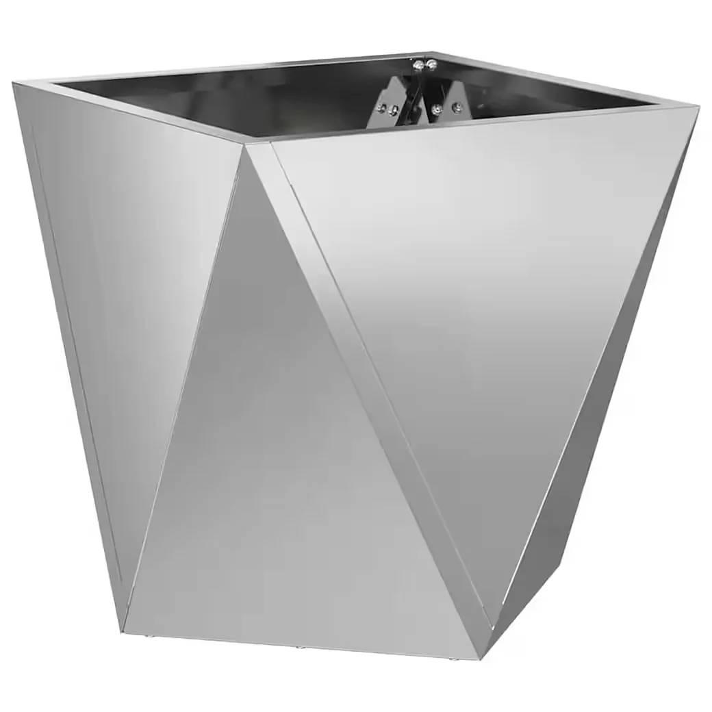 vidaXL Blumentopf Pflanzkübel Silber 30x30x30 cm verzinkter Stahl