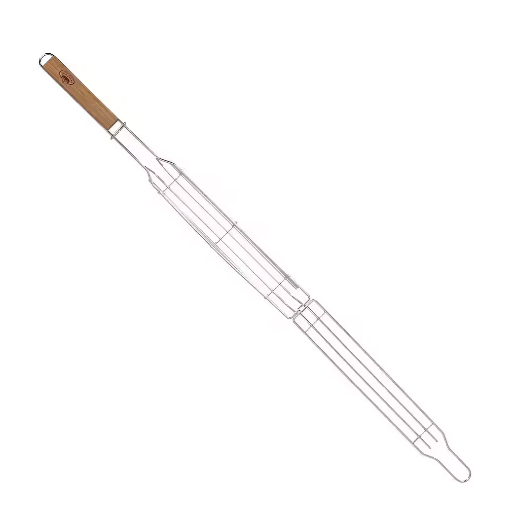 ESSCHERT DESIGN Grill Gemüsekorb Edelstahl mit Holzgriff für Camping
