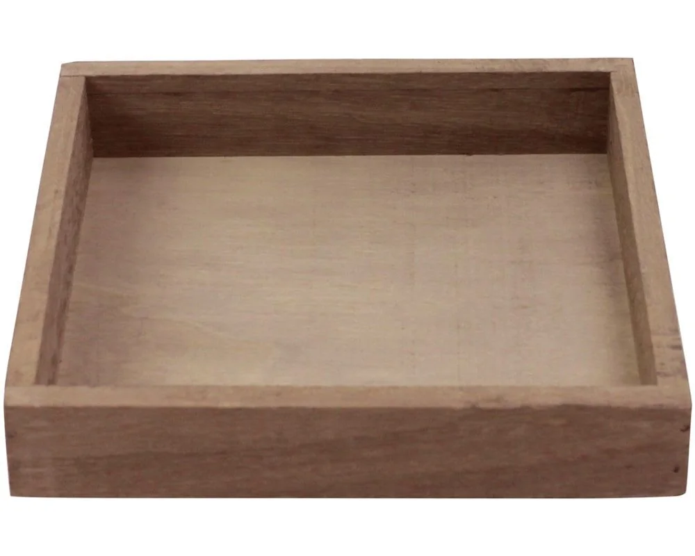 Dekotablett Tablett Dekotablett quadratisch braun 20x20x3 cm