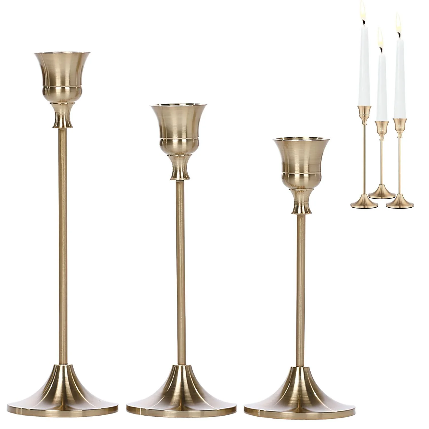 HEYHIPPO Kerzenständer Vintage 3er Set Tischdeko Candlelight Dinner