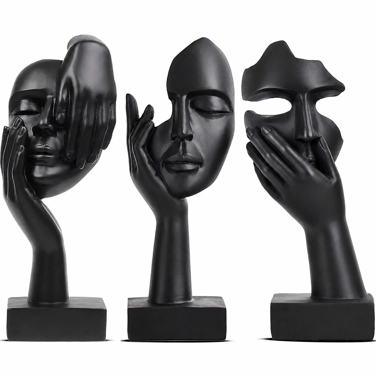 Dekofigur Skulptur Statue Schwarze Heimdekoration Frau Gesicht Dekofigur