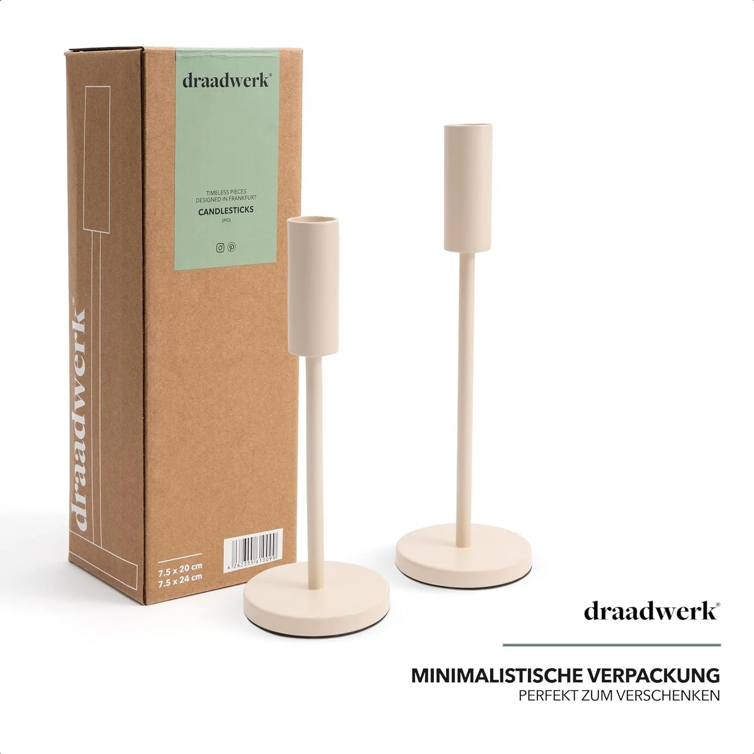 DRAADWERK Kerzenhalter 2er Set für Stab- und Spitzkerzen