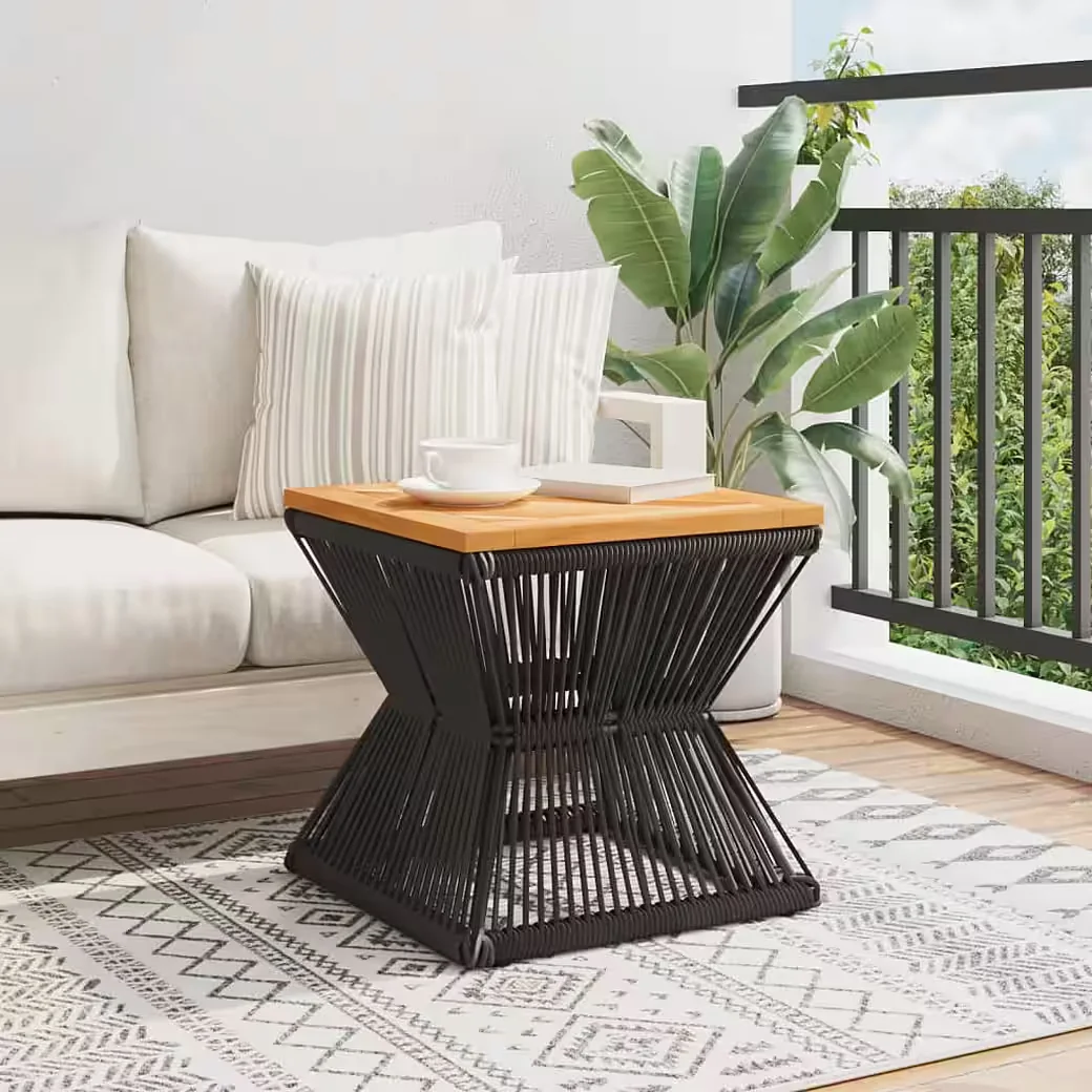 vidaXL Gartentisch Couchtisch mit Drahtgestell schwarz 38x38x38 cm