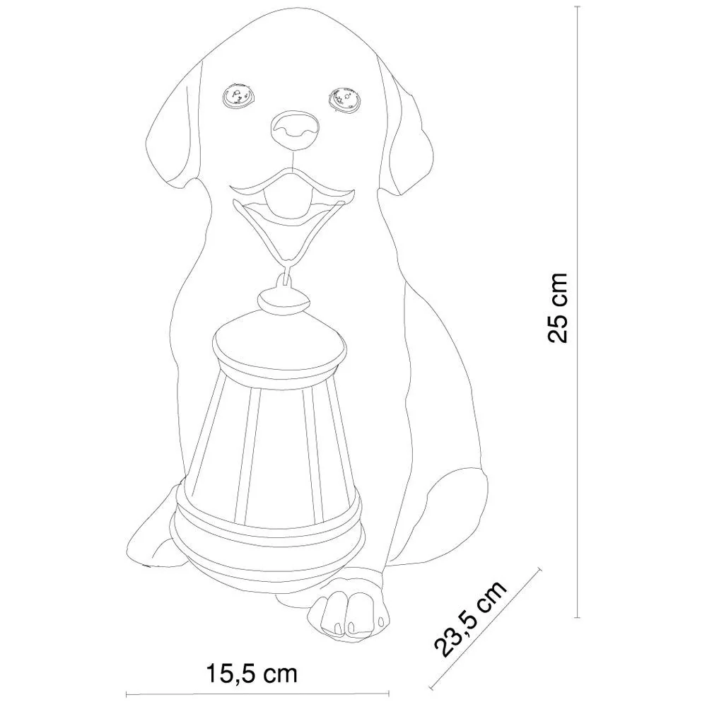 GLOBO LIGHTING Solarleuchte Hund Garten, LED warmweiß Dekofigur