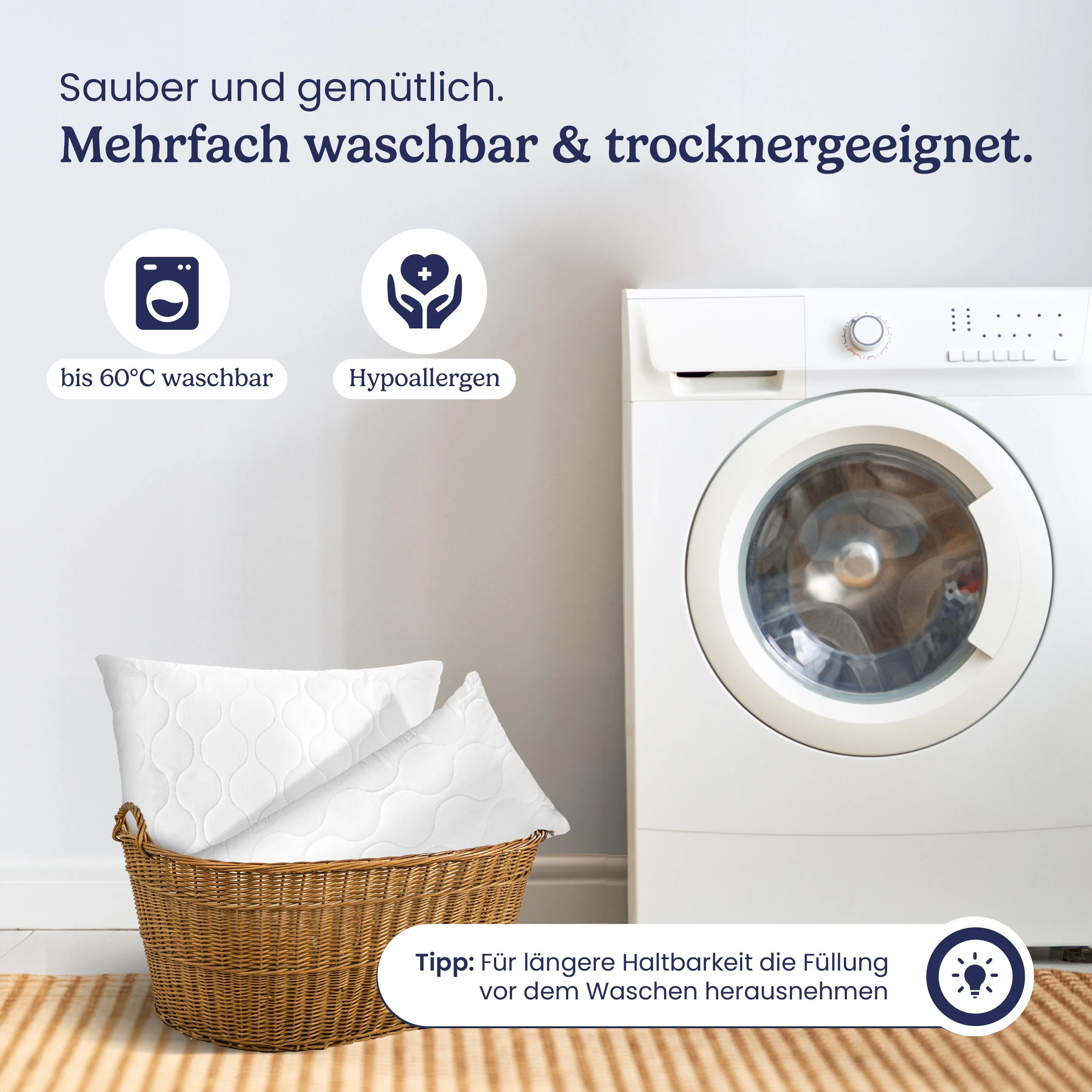 GENTLE NORTH Microfaser Kopfkissen 2er Set Bettkissen Dekokissen