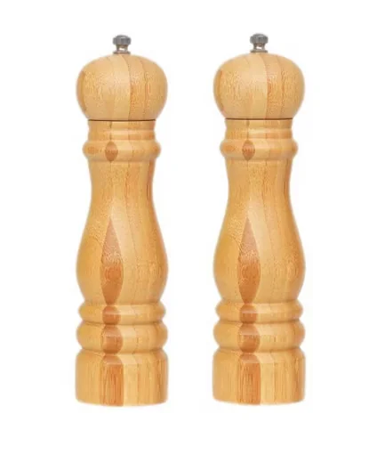 Gewürzmühle 2-tlg. Bambus-Set – Salz- & Pfeffermühle im Naturdesign