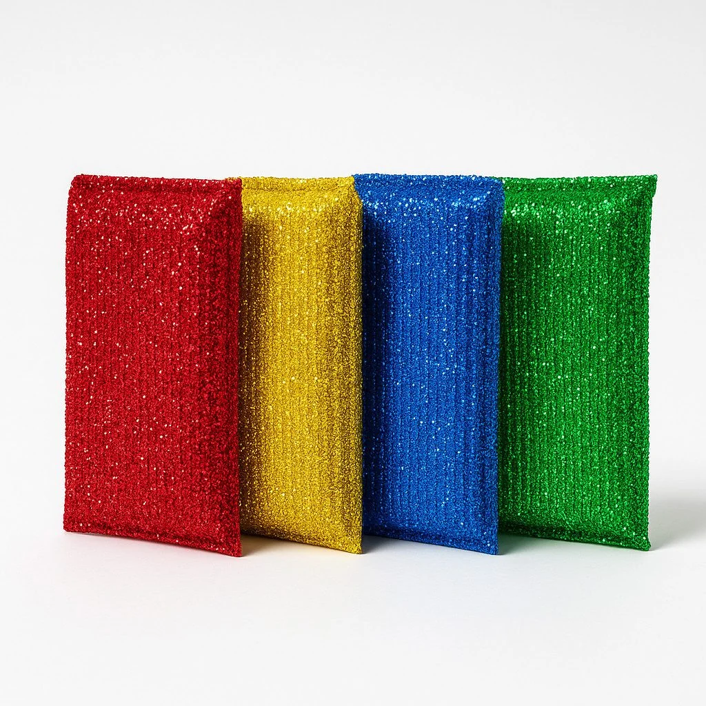 Reinigungsschwamm Lurex Schwämme 9 x 12 cm Reinigungsschwamm 4-er Set Küche Haushalt