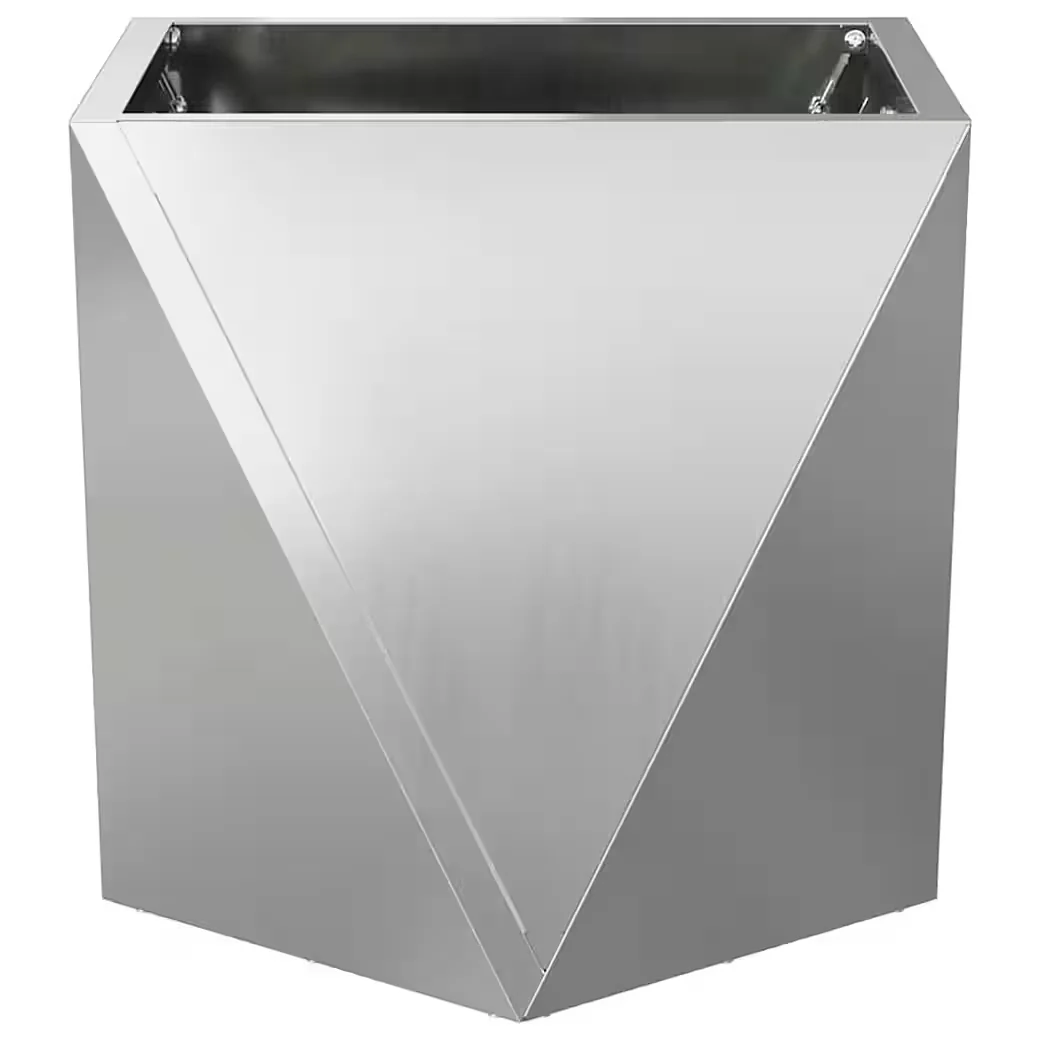 vidaXL Blumentopf Pflanzkübel Silber 30x30x30 cm verzinkter Stahl