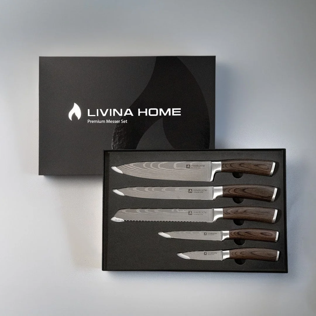 Messer-Set Profi Chefmesser Set – Scharfe 20 cm Klinge aus hochwertigem Edelstahl
