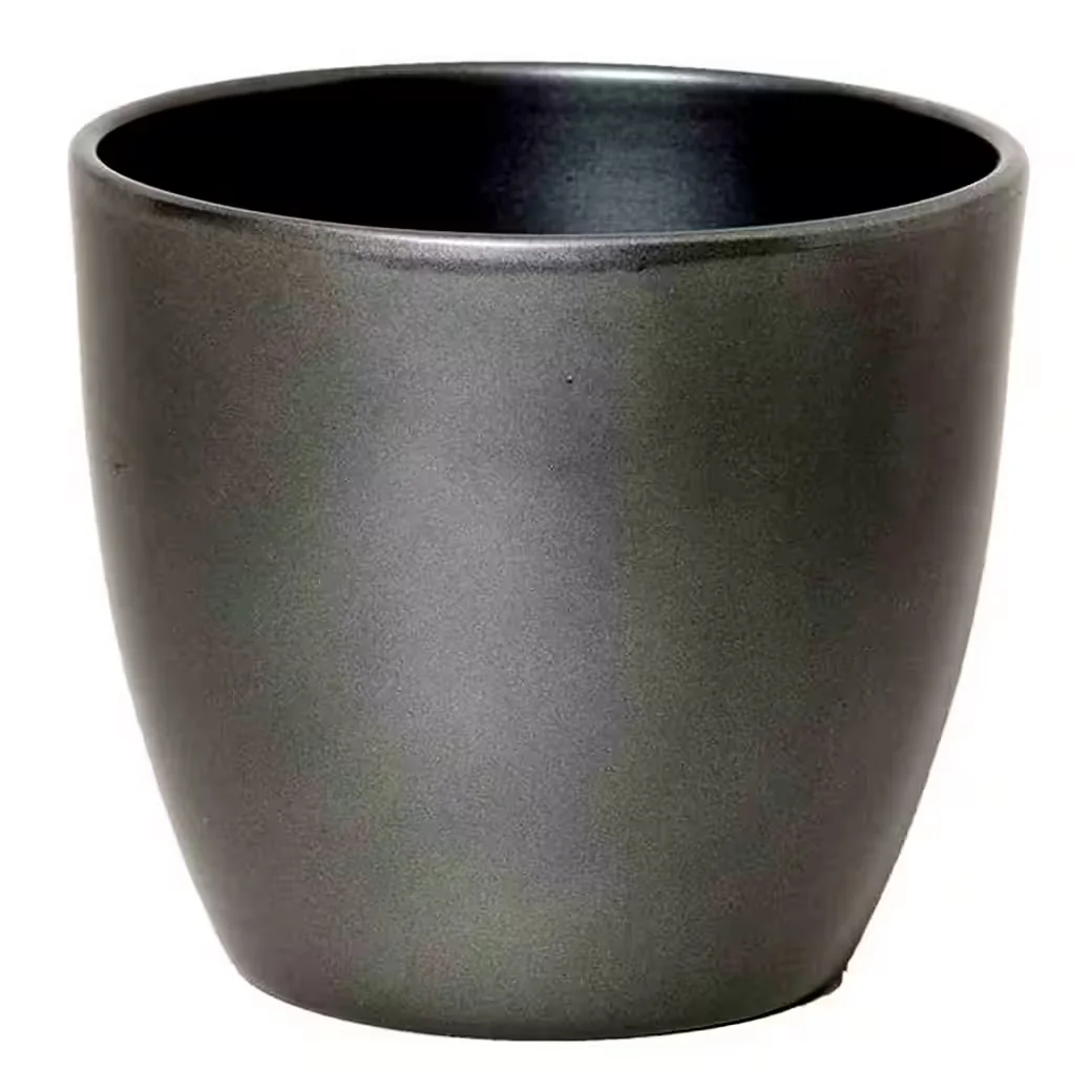 INNA-GLAS Keramik Pflanztopf Blumentopf 10,5x8,5 cm anthrazit