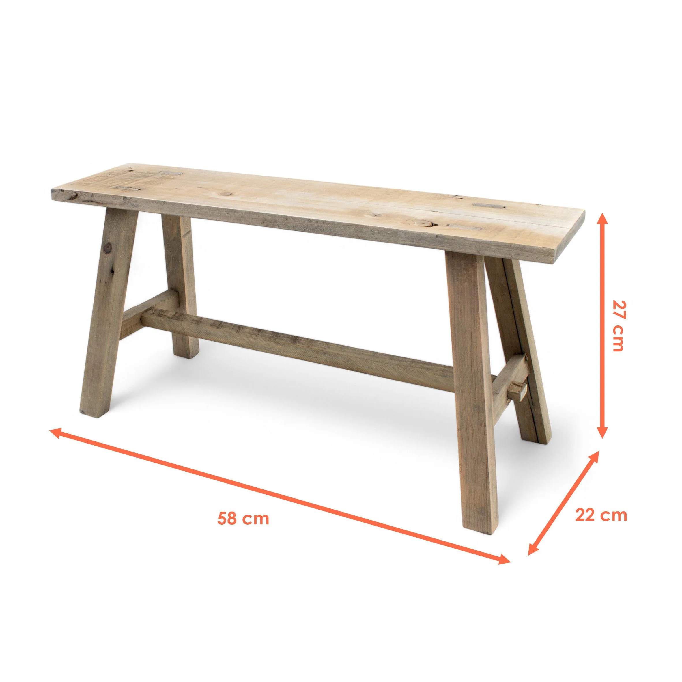 Spetebo Blumenbank Deko Bank aus altem Holz 58 x 27 cm