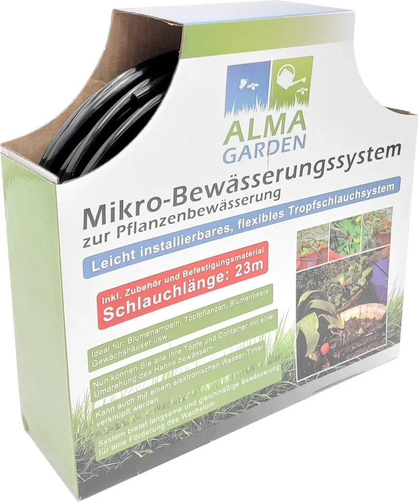 ALMA GARDEN Mikro-Bewässerungssystem Tropfschlauch für Garten