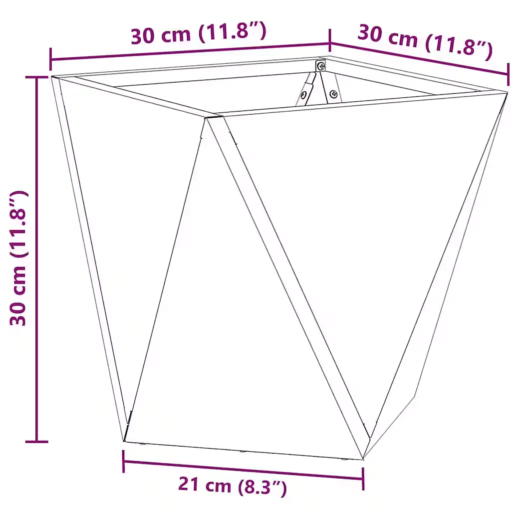 vidaXL Blumentopf Pflanzkübel Silber 30x30x30 cm verzinkter Stahl