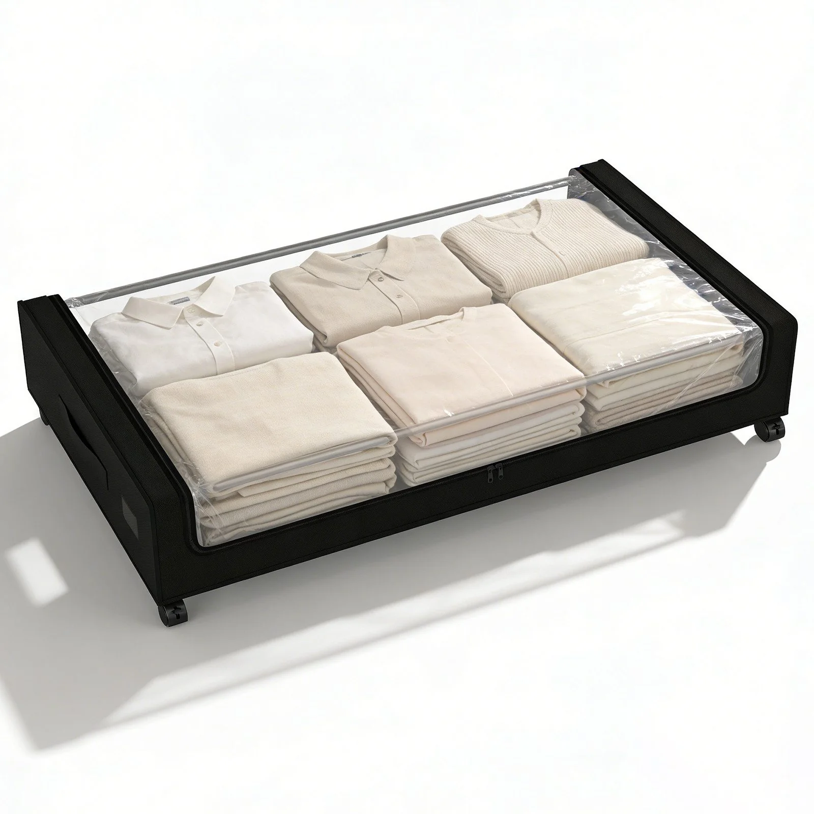 SEKEY Unterbett Aufbewahrungsbox mit Deckel transparent