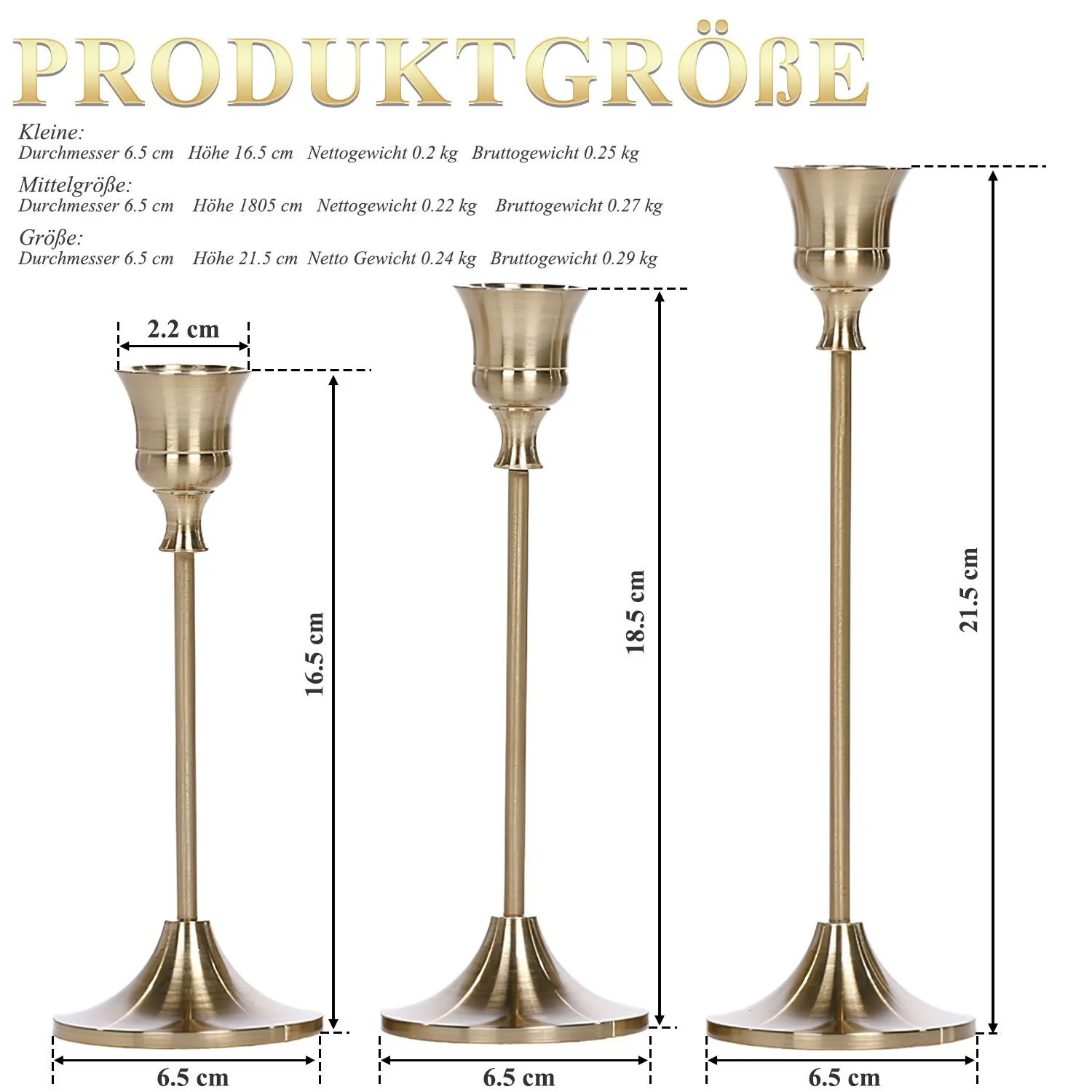HEYHIPPO Kerzenständer Vintage 3er Set Tischdeko Candlelight Dinner