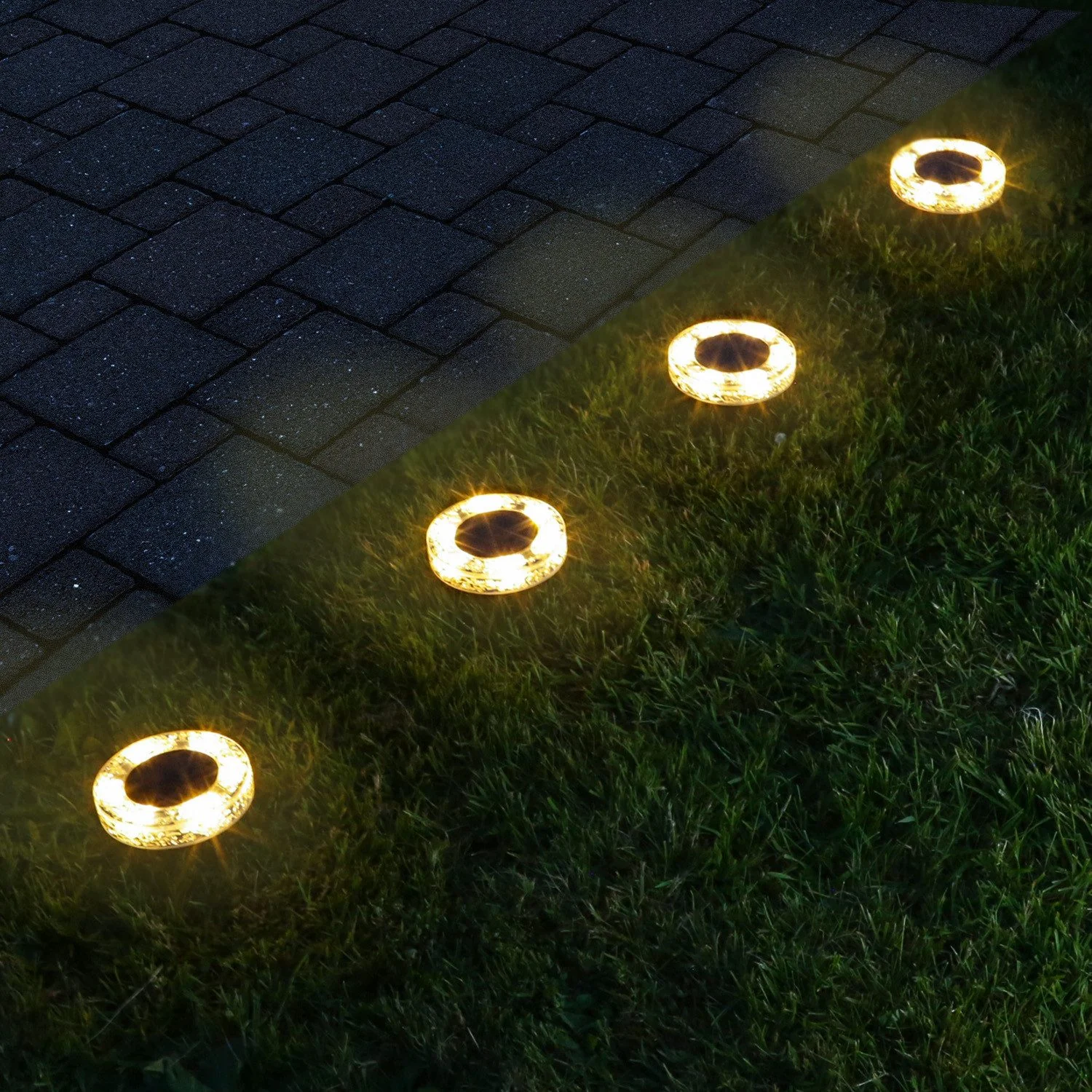 MARELIDA Solar LED Wegleuchte Bodenleuchte Mosaikoptik Außen 4er Set