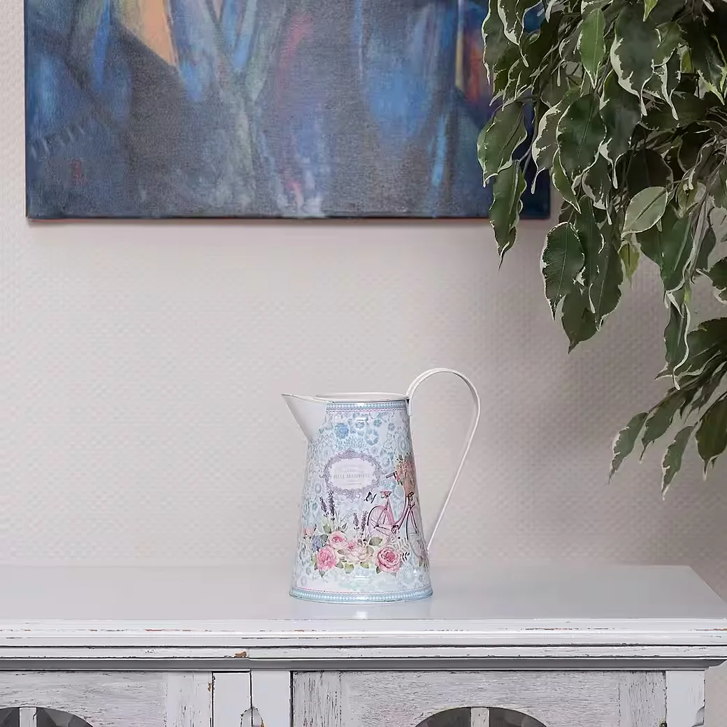 Moritz Gießkanne Zink Garten mit Fahrrad Motiv Retro